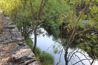 Río Estena desde el camino de la ruta del Boquerón del Estena, en el Parque Nacional de Cabañeros. Río Estena desde el camino de la ruta del Boquerón del Estena, en el Parque Nacional de Cabañeros.